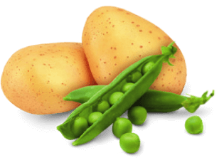 Fonti alternative di carboidrate come patate e piselli