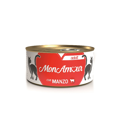 Monamour - Gatto, lattine 85gr adult manzo