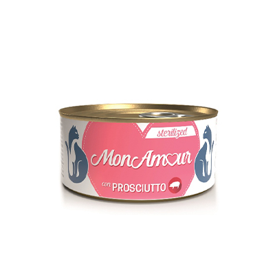 Monamour - Gatto, lattine 85gr prosciutto sterilized