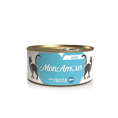Monamour - Gatto, lattine 85gr trota sterilized