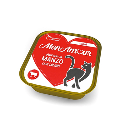 Monamour - Gatto, pate 100gr adult manzo