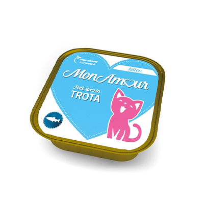 Monamour - Gatto, pate 100gr kitten trota
