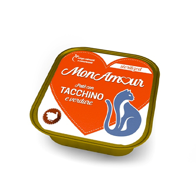 Monamour - Gatto, pate 100gr sterilized tacchino