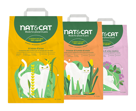 Nat & Cat - Lettiera vegetale, sicura, comoda e completamente sostenibile.